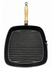 Load image into Gallery viewer, Victor Cast Iron Grill Pan with Wooden Handle
