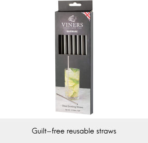 Viners Stainless Steel Drinking Straws - Long