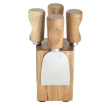 Load image into Gallery viewer, Taylor&#39;s Eye Witness Acacia 4 Piece Cheese Knife Set with Magnetic Block
