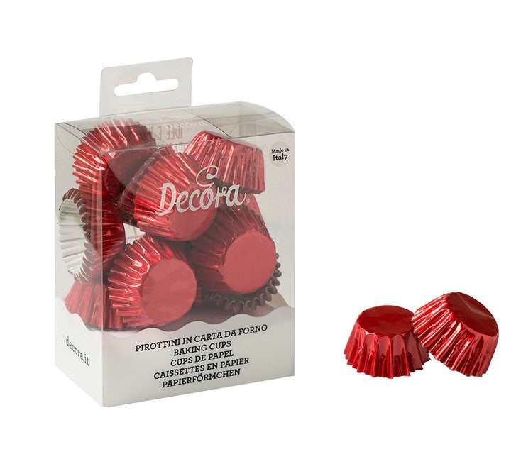 Decora Bon Bon Baking Cups - Metallic Red