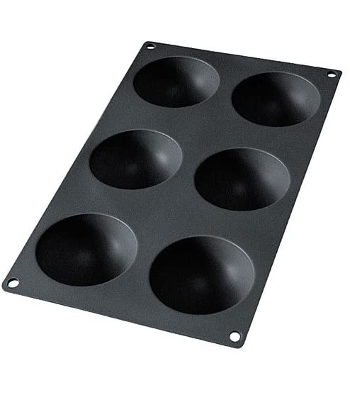 Lekue Gourmet 6 Cav Semi Sphere Mould - Black