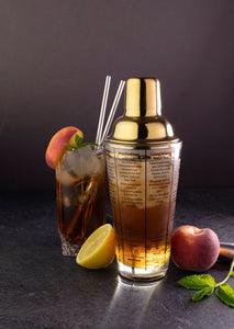 Taproom Glass Cocktail Shaker with Measures - Gold