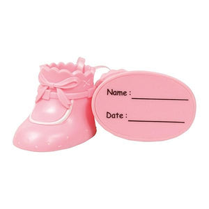 Cake Star Plastic Topper - Pink Baby Shoes