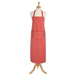 Dexam Long Butchers Stripe Apron - Red