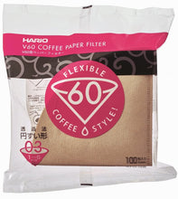 Load image into Gallery viewer, Hario V60 Unbleached Coffee Paper Filter - No.3
