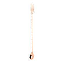Load image into Gallery viewer, Bar Professional Copper Trident Barspoon - 40cm
