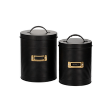 Load image into Gallery viewer, Typhoon Otto Black Storage Canisters Set of 2
