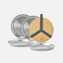 Load image into Gallery viewer, Black &amp; Blum Stainless Steel Picnic Plate Set of 4
