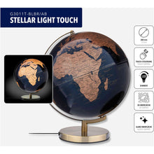 Load image into Gallery viewer, TOUCH illuminated globe Ø30 cm, dark blue / bronze
