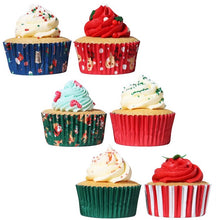 Load image into Gallery viewer, PME Christmas Foil-lined Cupcake Cases - Santa Mix
