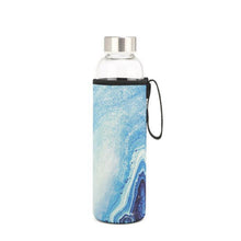 Load image into Gallery viewer, Kikkerland Glass Bottle with Sleeve - Blue Agate

