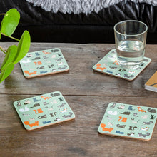 Load image into Gallery viewer, Rex Set of 4 Coasters - Nine Lives
