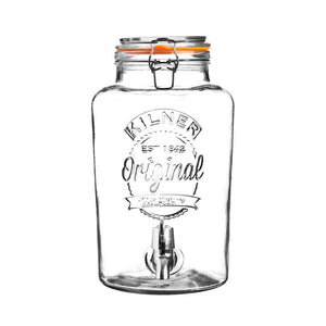 Kilner Clip Top Drinks Dispenser - Round, 5 Litre