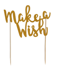 Load image into Gallery viewer, Mason Cash Cake Topper - Make a Wish, Gold
