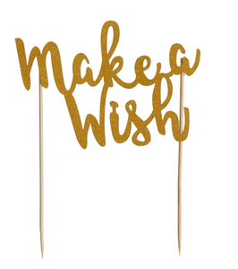 Mason Cash Cake Topper - Make a Wish, Gold