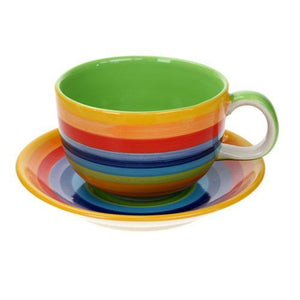 Rainbow Large Mug and Saucer