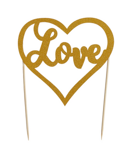 Mason Cash Gold Cake Topper - Love