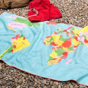 Rex Microfibre Towel - World Map