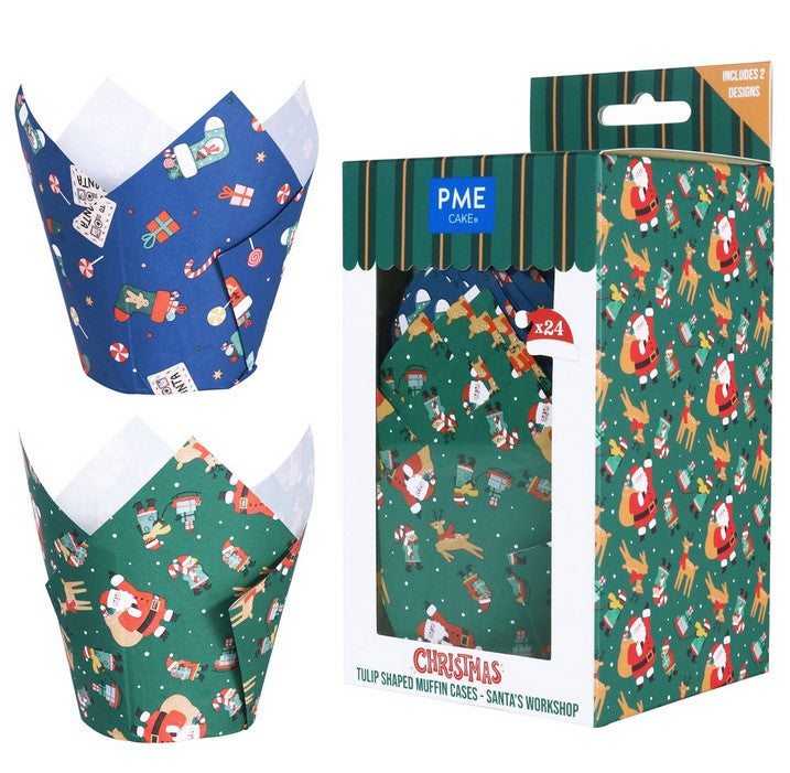 PME Tulip Muffin Cases - Santa's Workshop