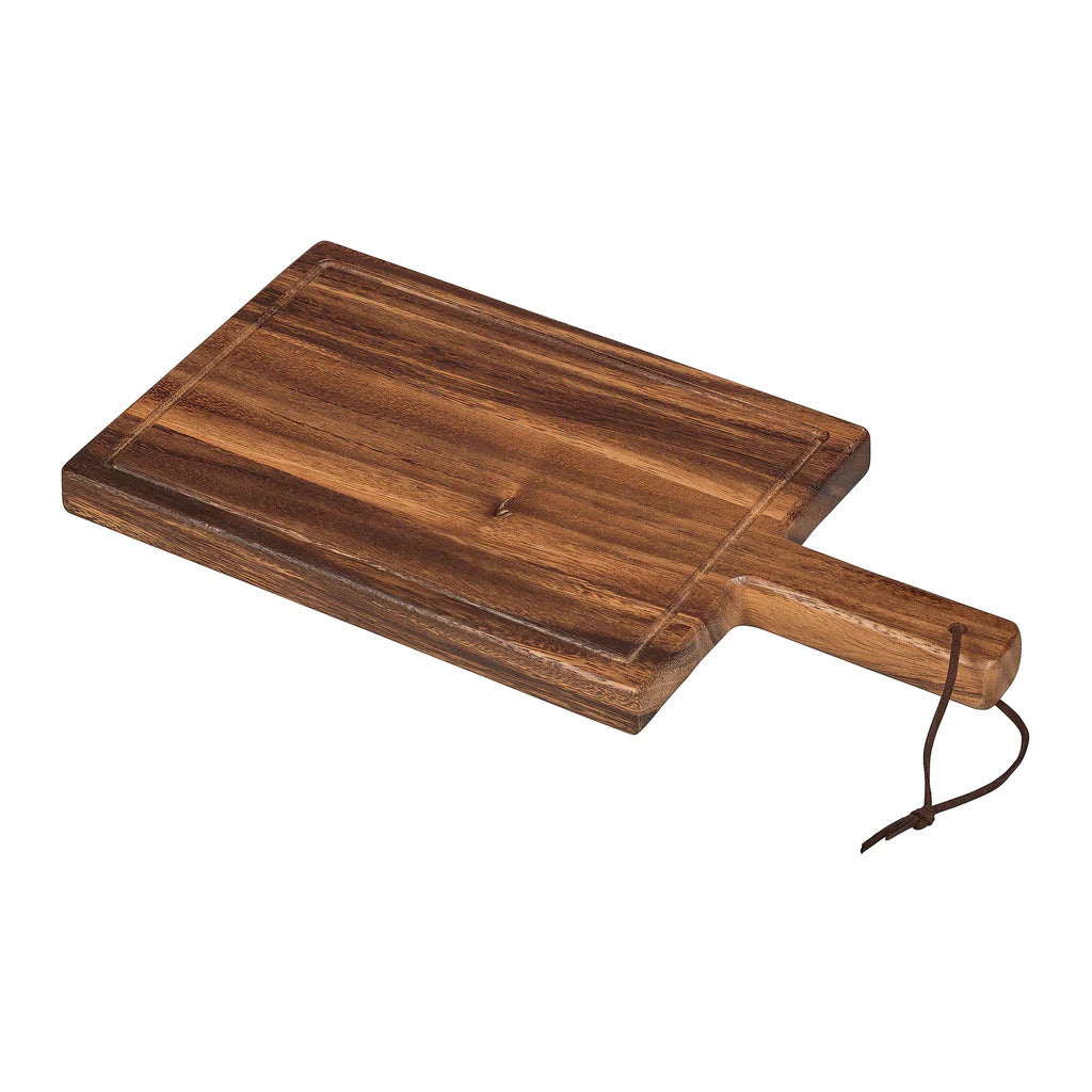 Tala Small Chunky Handled Board With Groove,  Acacia Wood