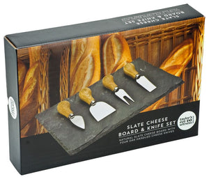 Taylor's Eye Witness 4 Piece Cheese Knife and Slate Board Set