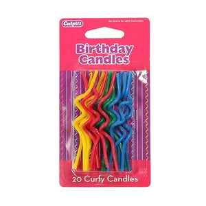 Culpitt Curly Birthday Candles - Rainbow