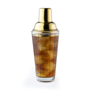Taproom Glass Cocktail Shaker with Measures - Gold
