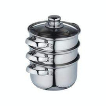 Load image into Gallery viewer, KitchenCraft Stainless Steel Three Tier Steamer - 16cm

