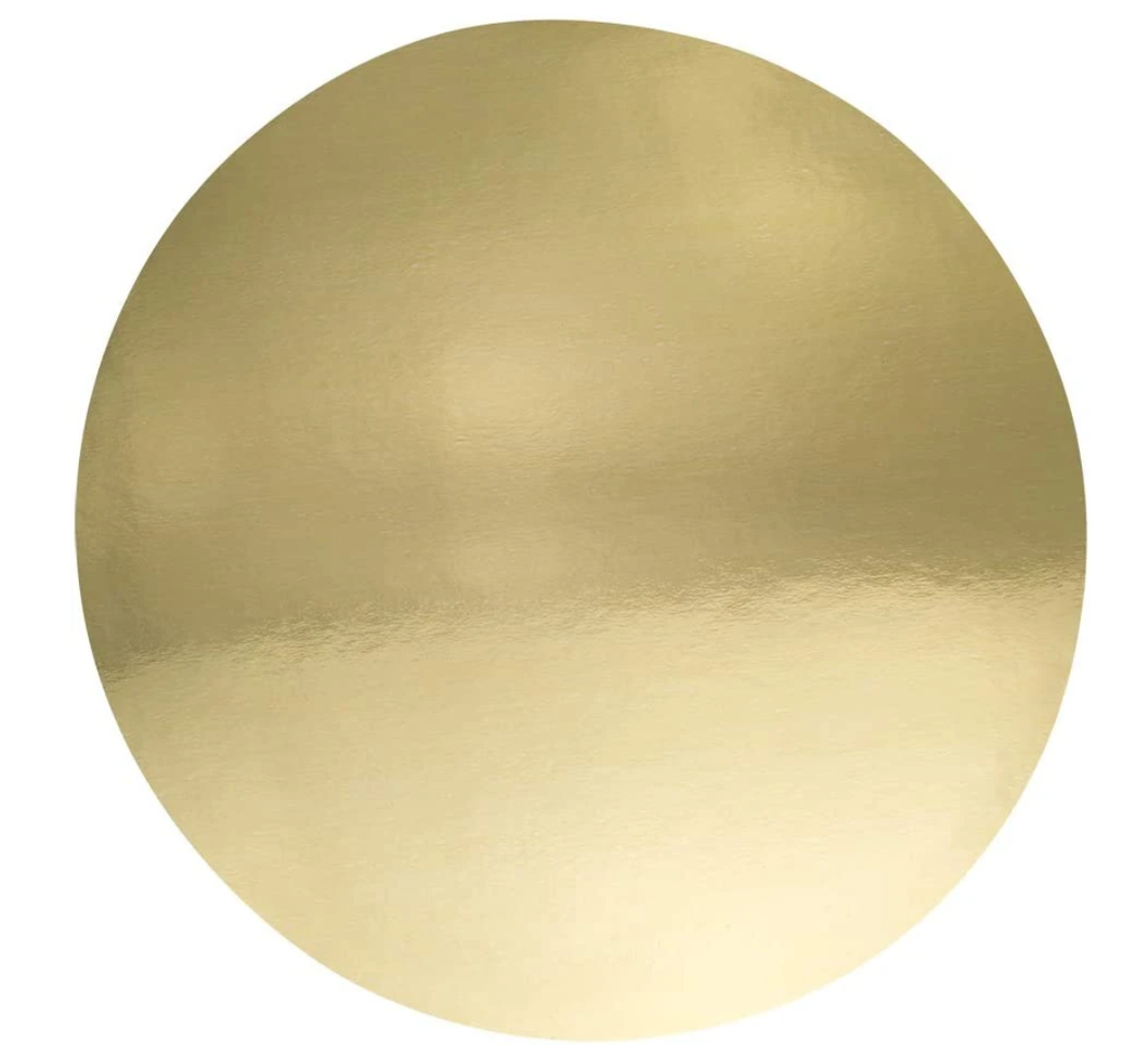 PME Pack of 3 Round Mirrored Cake Card - Gold (6