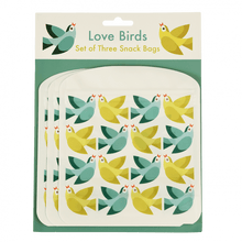 Load image into Gallery viewer, Rex Set of 3 Snack Bags - Love Birds

