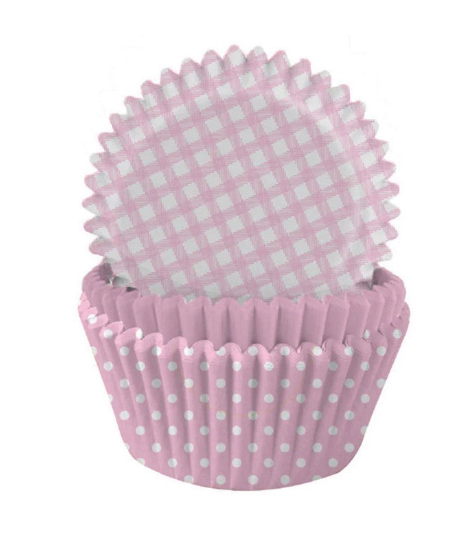 Creative Party Cupcake Cases - Pink Gingham & Polka Dot