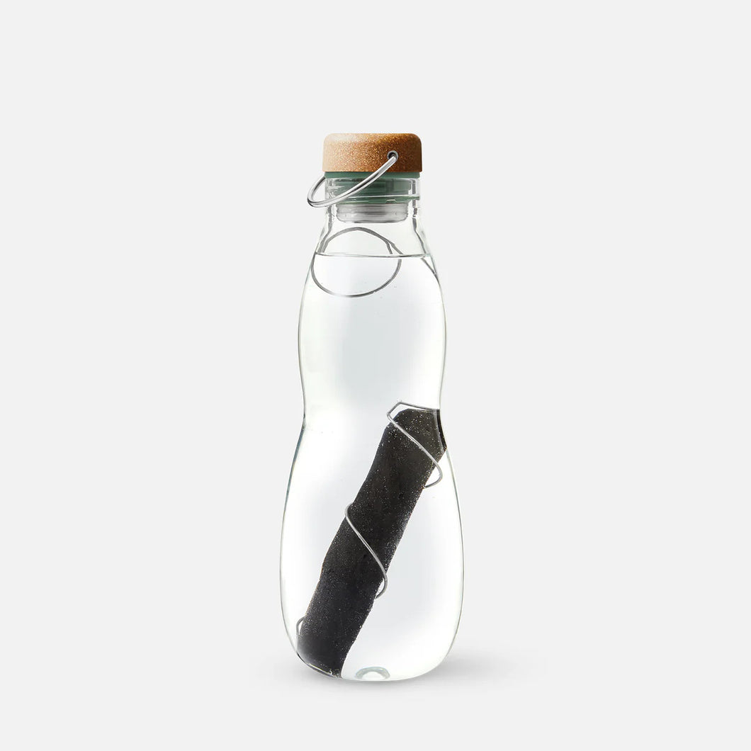 Black & Blum Glass Eau Good Bottle with Charcoal Filter 650ml Olive