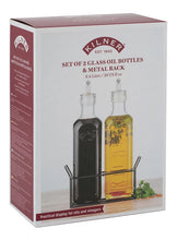 Load image into Gallery viewer, Kilner Set Of 2 Oil Bottles &amp; Metal Rack 0.6 Litre

