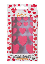 Load image into Gallery viewer, Decora Sugar Decorations - Red Hearts

