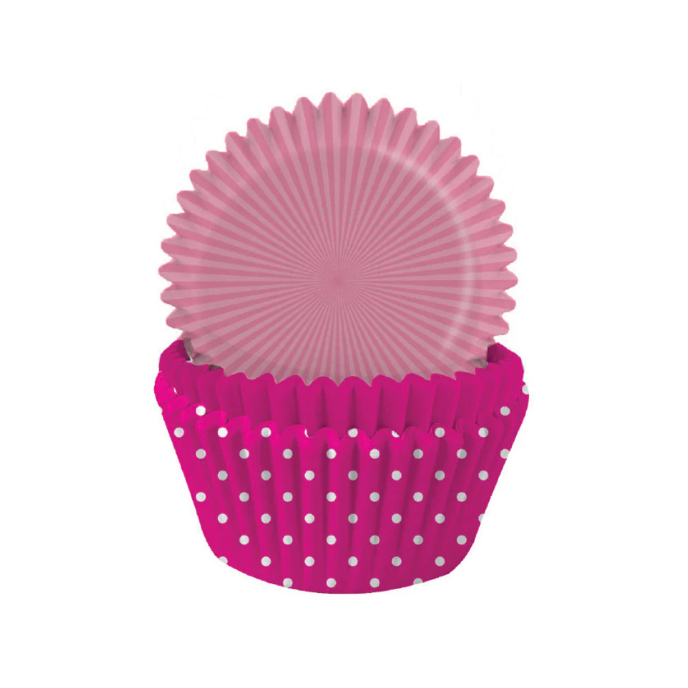 Anniversary House Cupcake Cases - Candy Pink Gingham & Polka Dot