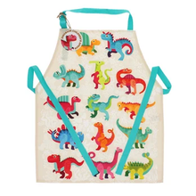 Load image into Gallery viewer, Rex Wipeable cotton children's apron - Baby Dinos
