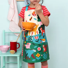 Load image into Gallery viewer, Rex Wipeable cotton children's apron - Woodland
