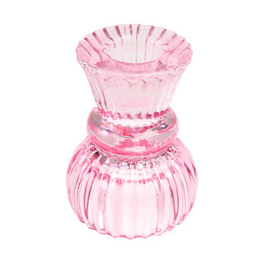 Rex Double Ended Glass Candle Holder - Pink