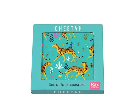 Rex Set of 4 Coasters - Cheetah