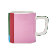 Load image into Gallery viewer, La Cafetière Ceramic Espresso Cup, 120ml - Pink and Red Utopian Lines
