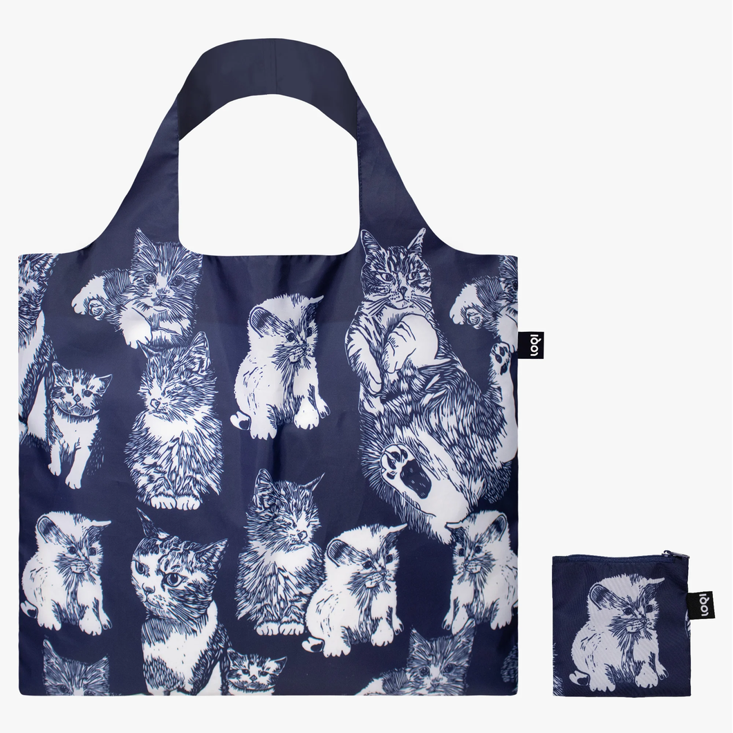 Loqi Red Poppy Bee Cats Recycled Bag