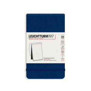 Notepad Pocket (A6), Hardcover, 184 numbered pages, navy, doted