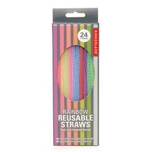 Load image into Gallery viewer, Kikkerland 8" Reusable Straws - Rainbow

