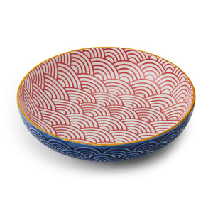 Mikasa Ceramic Bowl, Blue Arched Pattern