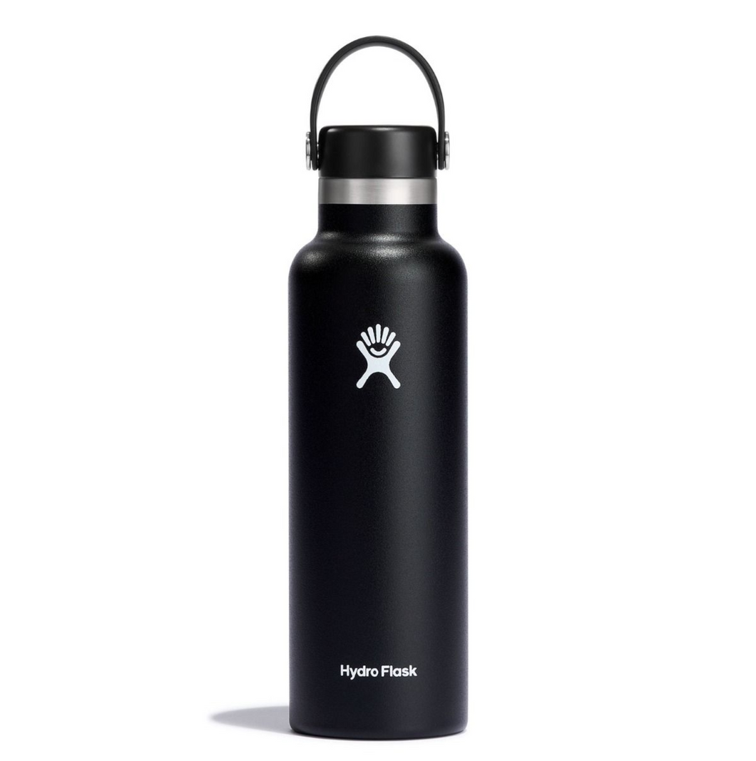Hydroflask Standard Mouth Bottle with Flex Cap 21oz - Black