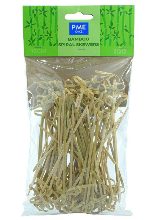 PME Bamboo Spiral Skewers - 12cm,  Pack of 100