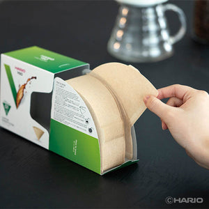 Hario V60 Coffee Filter Papers Size 01 - Brown - (100 Pack Boxed)