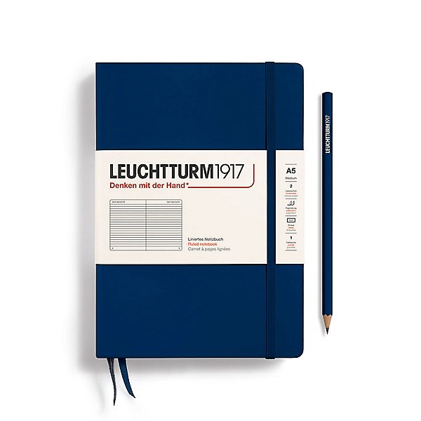Leuchttrum A5,Navy, Medium, ruled