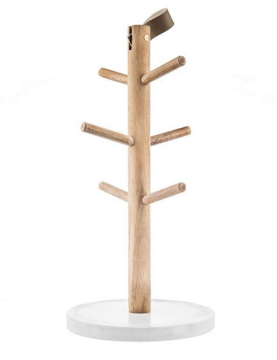 Kitchen Pantry Mug Tree  Acacia  & Marble