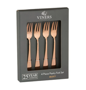 Viners Select Pastry Forks - Copper, 4 Piece